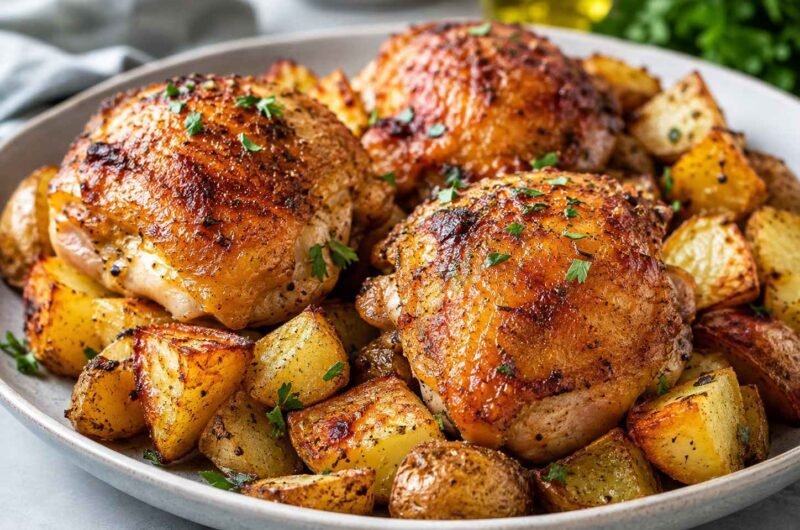 Air Fryer Chicken and Potatoes